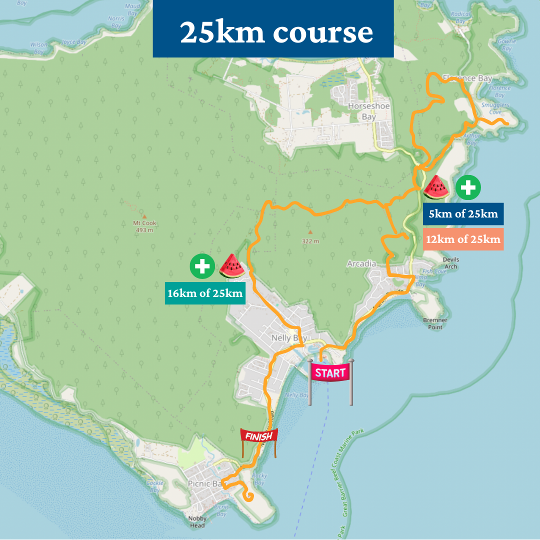 25km course map Bay to Base